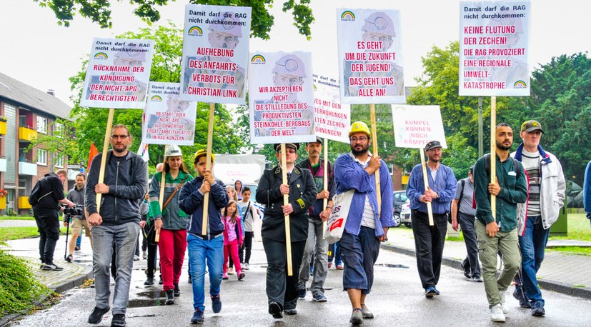 Kumpel für AUF Demo gegen Zechenflutung